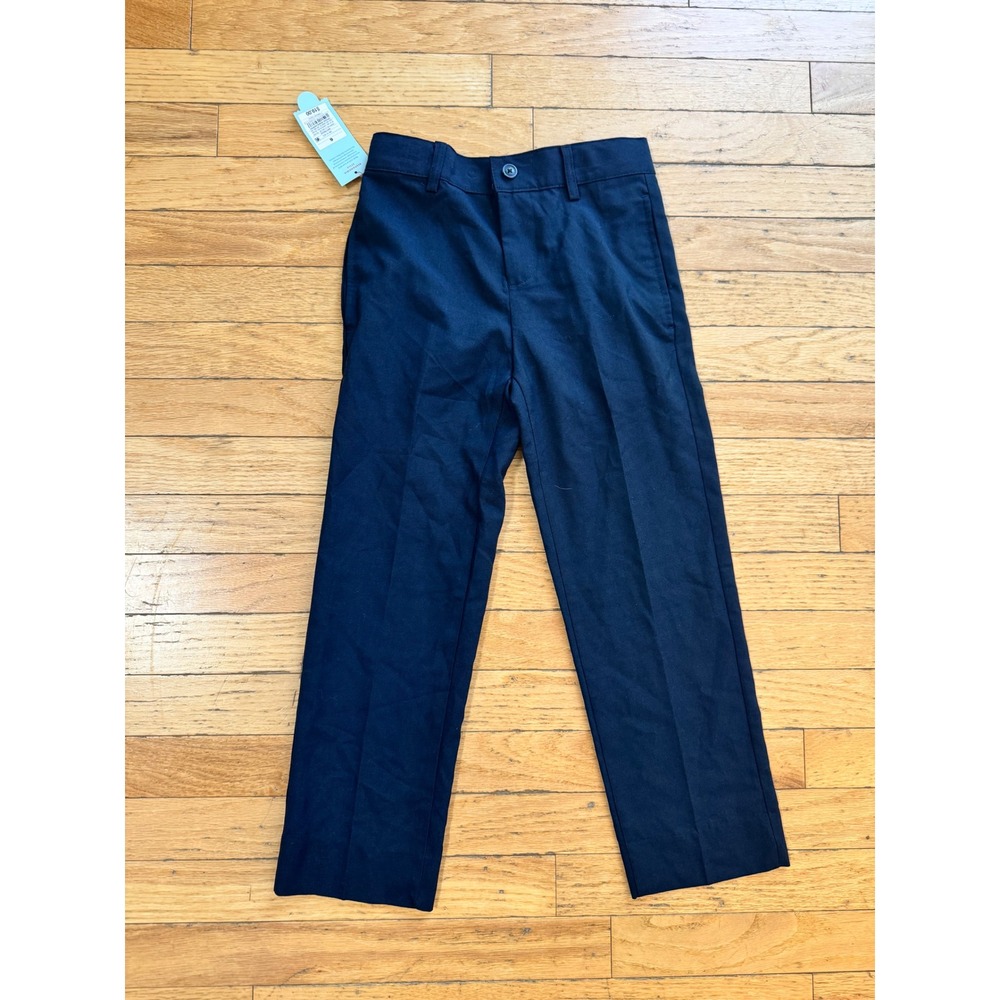 Cat & Jack Boys Navy Blue Dress Pants School Uniform Size 6 Adjustable Waist NWT